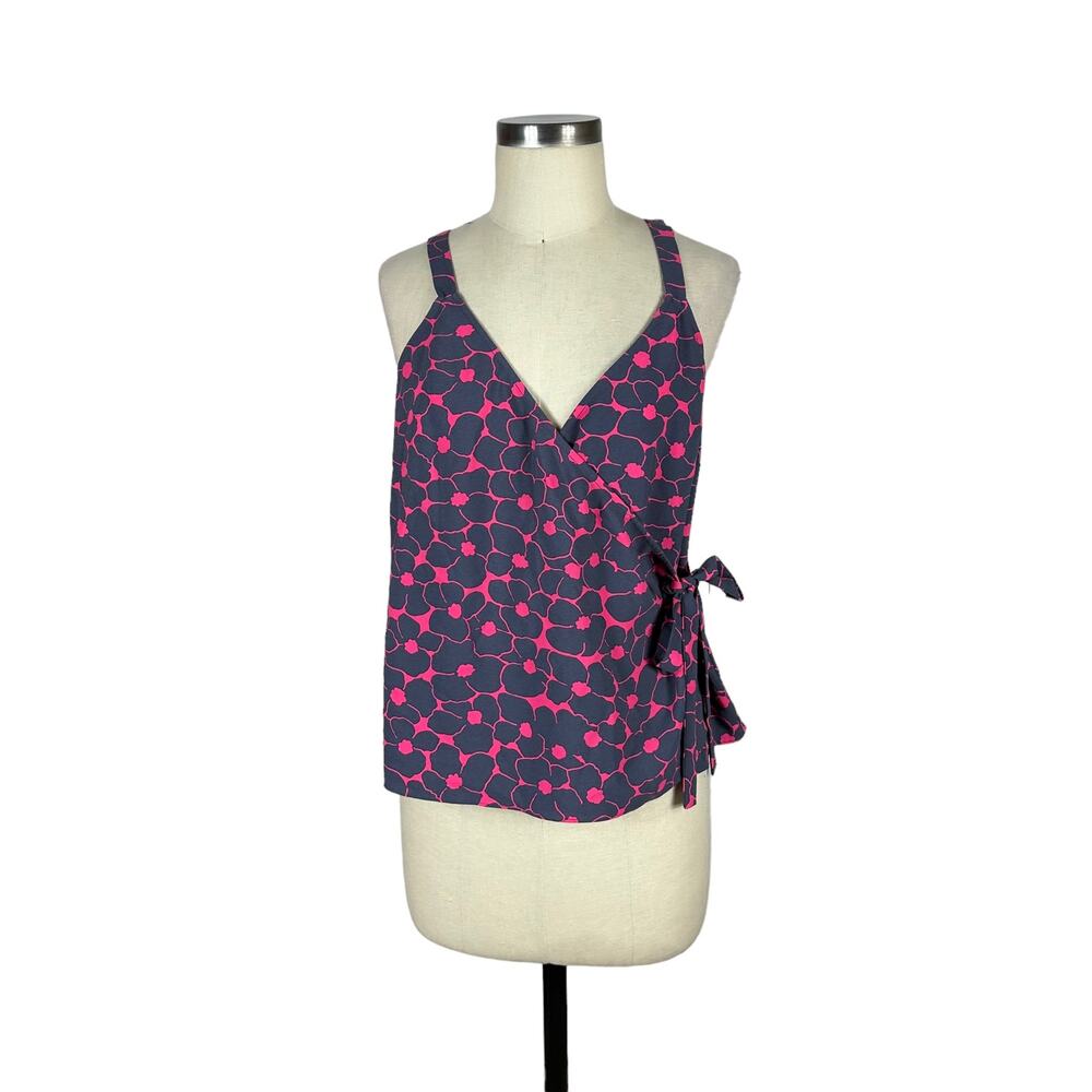CHELSEA28 Floral Wrap Top Tank Summer Chic NWT Pink Purple Vibrant Boho Color M